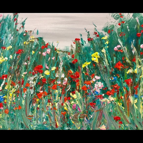 Other - wildflowers original acrylic painting